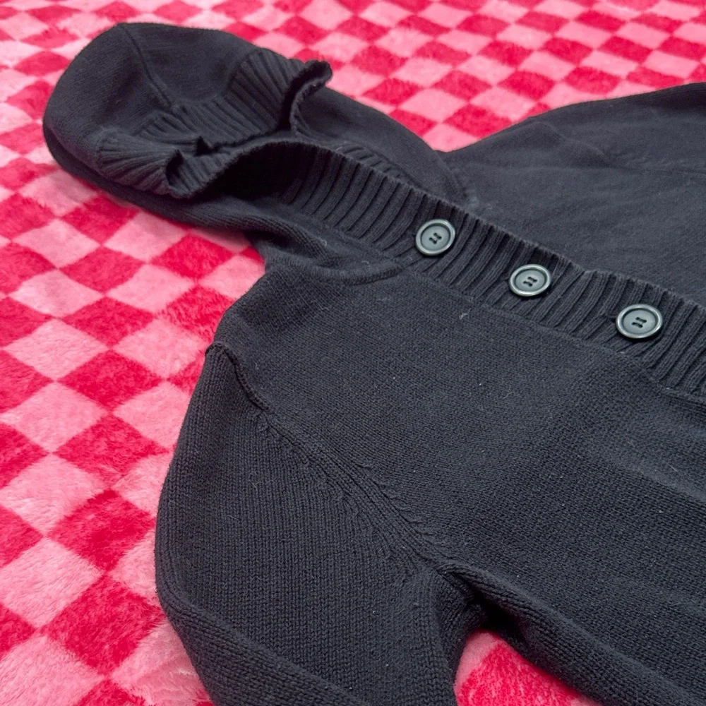 Eight Eight Eight Men's Black Button-Up Hooded Sweater